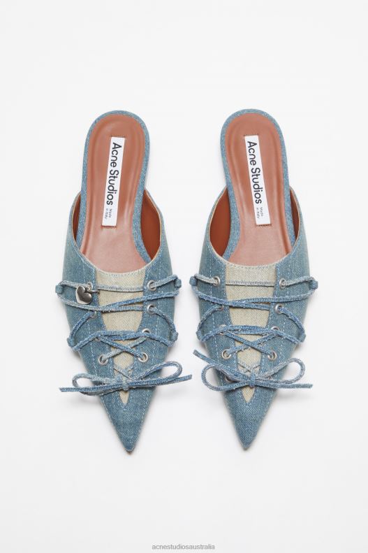 Lace-up mules Dusty Blue Acne Studios R66LJ709 Footwear