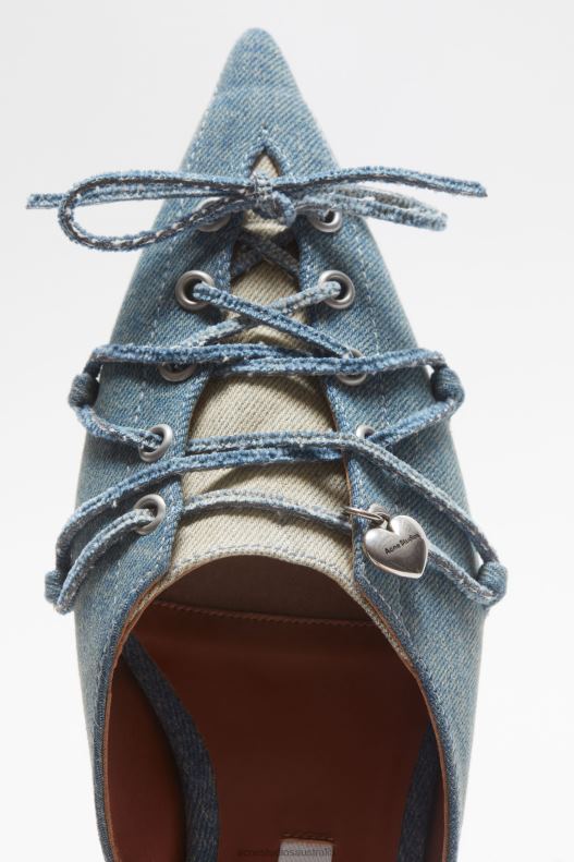 Lace-up mules Dusty Blue Acne Studios R66LJ709 Footwear