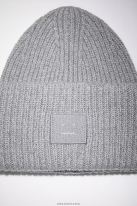 Large face logo beanie Grey Melange Acne Studios R66LJ612 Accessories