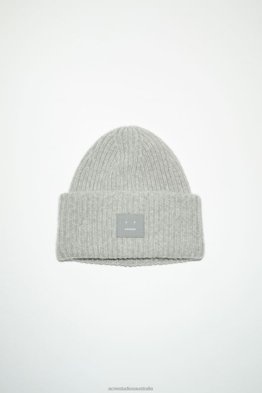 Large face logo beanie Light Grey Melange Acne Studios R66LJ661 Accessories