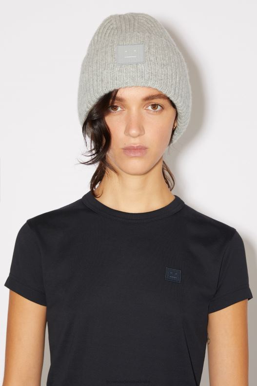 Large face logo beanie Light Grey Melange Acne Studios R66LJ661 Accessories