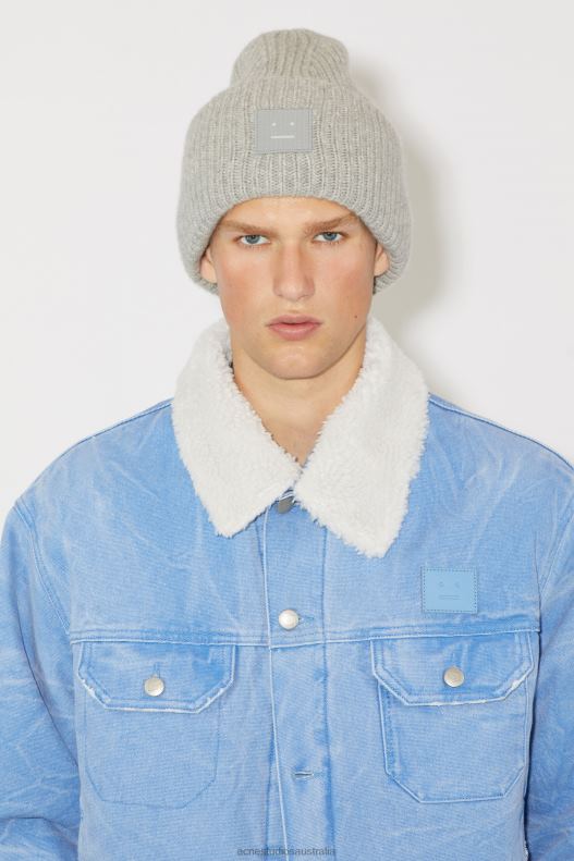 Large face logo beanie Light Grey Melange Acne Studios R66LJ661 Accessories