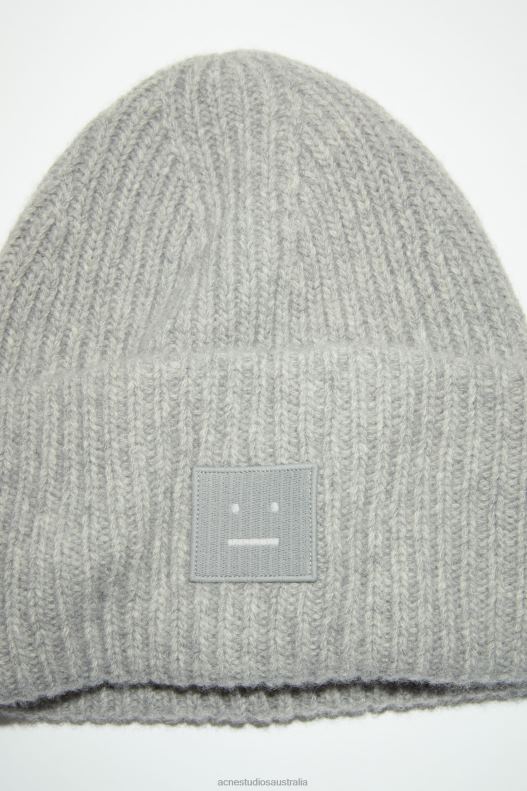 Large face logo beanie Light Grey Melange Acne Studios R66LJ661 Accessories