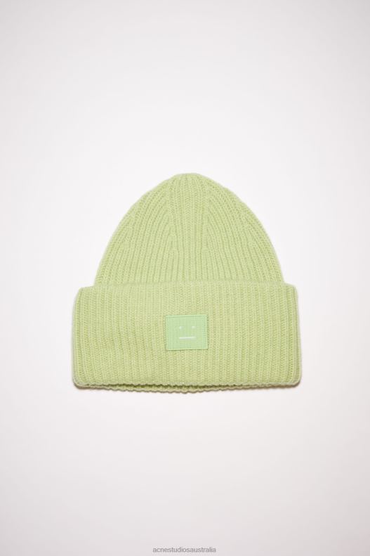 Large face logo beanie Pale Green Melange Acne Studios R66LJ770 Accessories