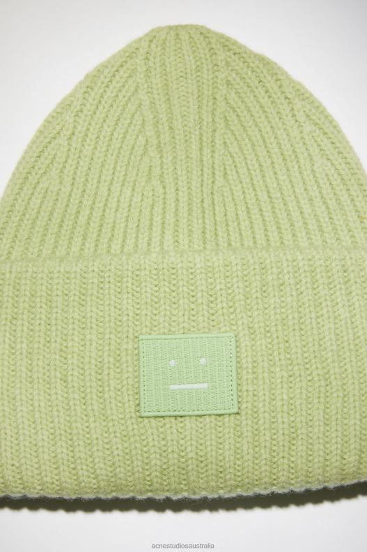 Large face logo beanie Pale Green Melange Acne Studios R66LJ770 Accessories