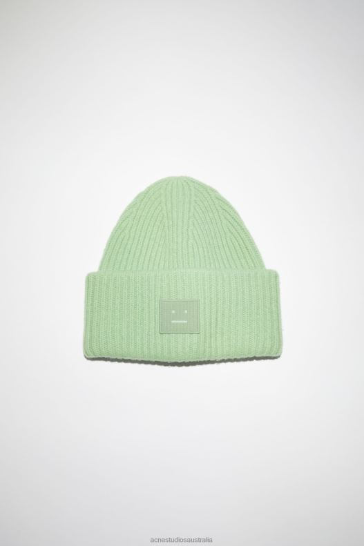 Large face logo beanie Spring Green Acne Studios R66LJ540 Accessories