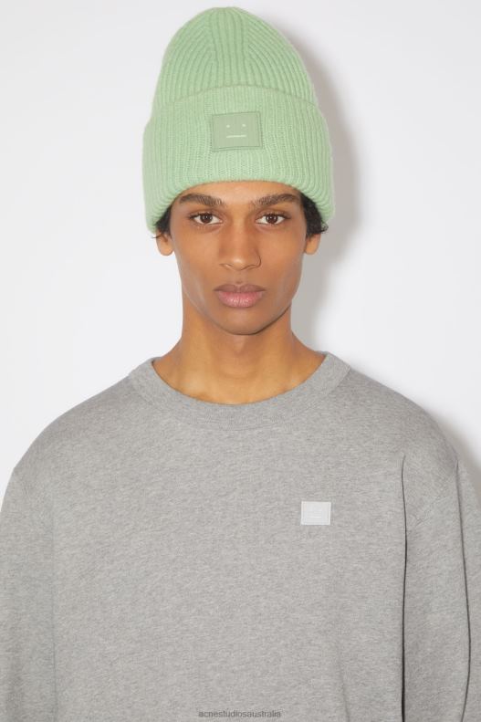 Large face logo beanie Spring Green Acne Studios R66LJ540 Accessories