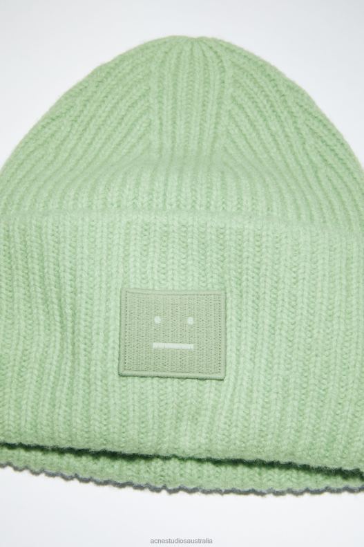 Large face logo beanie Spring Green Acne Studios R66LJ540 Accessories