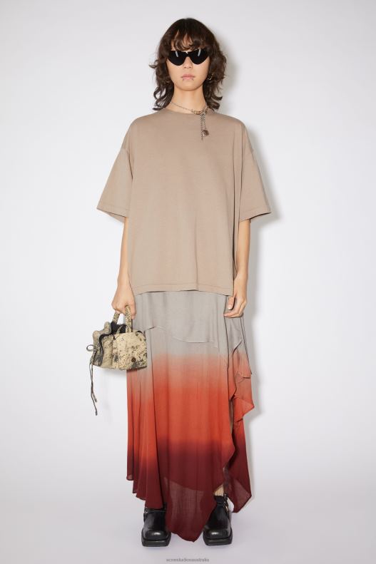 Layered t-shirt dress Taupe Grey Acne Studios R66LJ271 Apparel