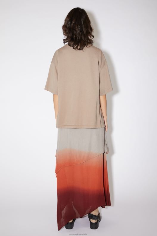 Layered t-shirt dress Taupe Grey Acne Studios R66LJ271 Apparel