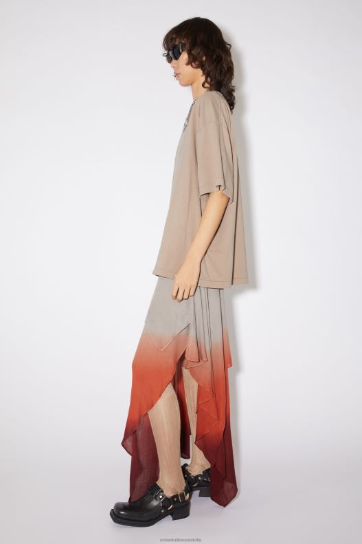 Layered t-shirt dress Taupe Grey Acne Studios R66LJ271 Apparel