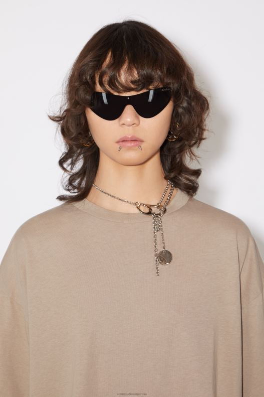 Layered t-shirt dress Taupe Grey Acne Studios R66LJ271 Apparel