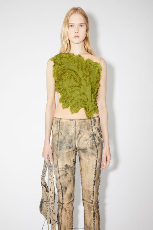 Leaf tie-up strap top Runway Show Green Acne Studios R66LJ188 Apparel