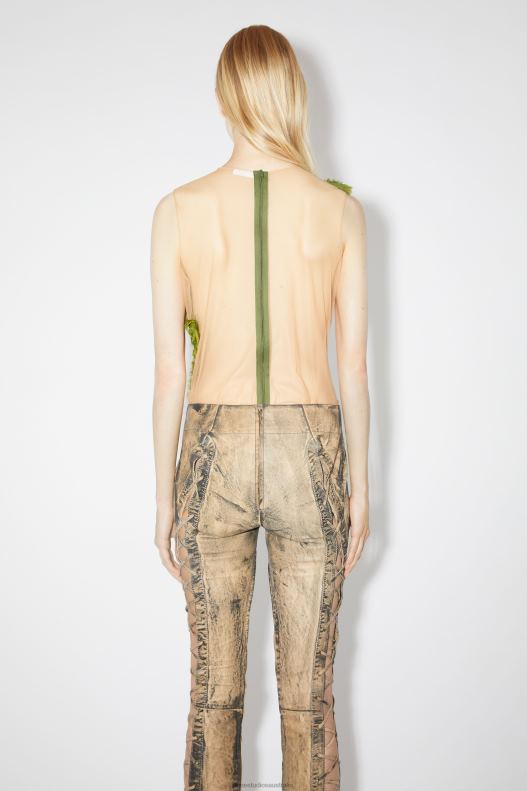 Leaf tie-up strap top Runway Show Green Acne Studios R66LJ188 Apparel