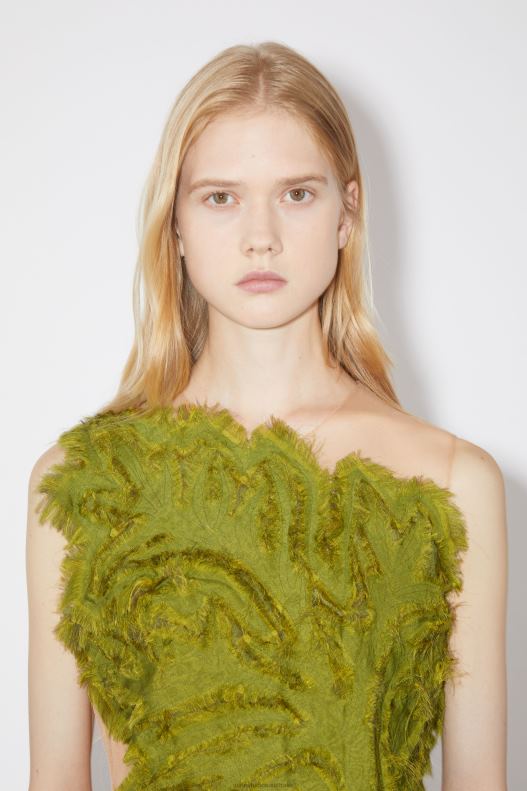 Leaf tie-up strap top Runway Show Green Acne Studios R66LJ188 Apparel