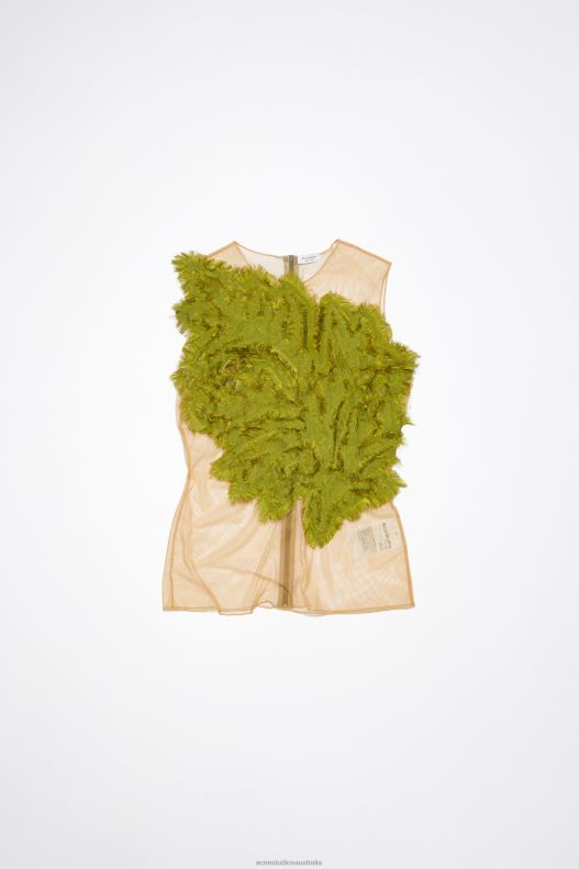 Leaf tie-up strap top Runway Show Green Acne Studios R66LJ188 Apparel