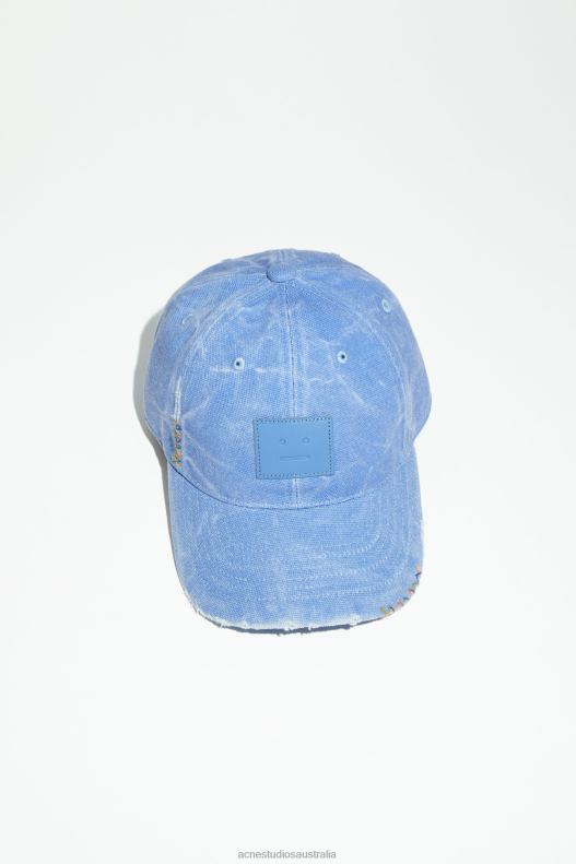 Leather Face patch cap Powder Blue Acne Studios R66LJ705 Accessories