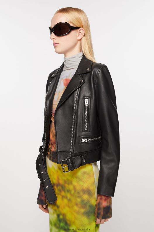 Leather biker jacket Black Acne Studios R66LJ2 Apparel