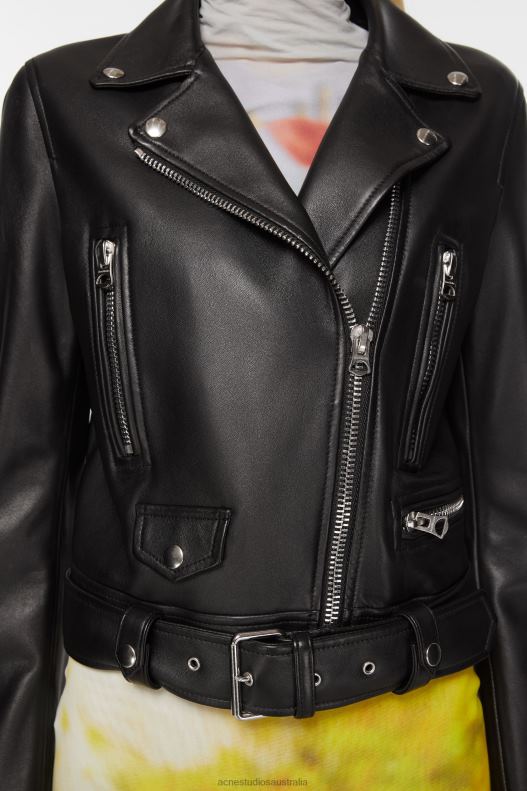 Leather biker jacket Black Acne Studios R66LJ2 Apparel