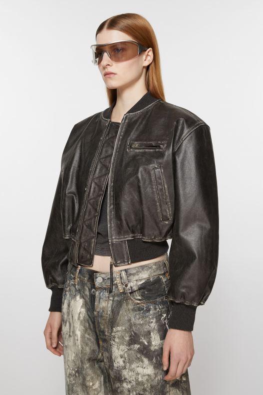 Leather bomber jacket Black Acne Studios R66LJ8 Apparel