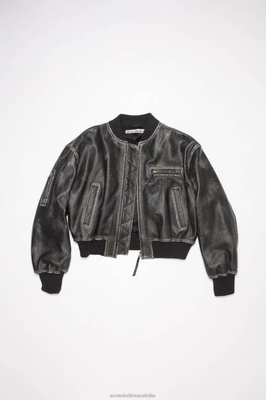 Leather bomber jacket Black Acne Studios R66LJ8 Apparel