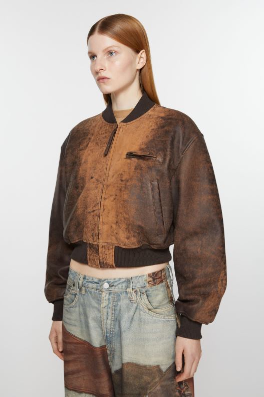 Leather bomber jacket Brown Acne Studios R66LJ36 Apparel