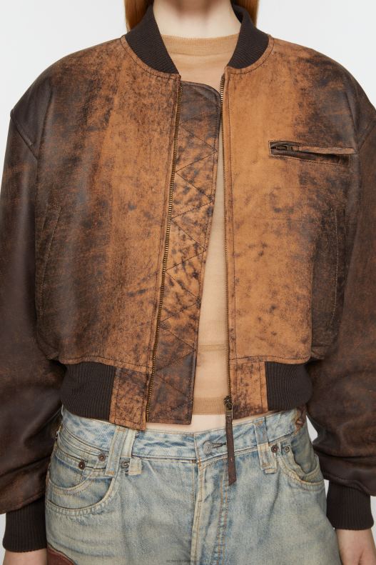 Leather bomber jacket Brown Acne Studios R66LJ36 Apparel