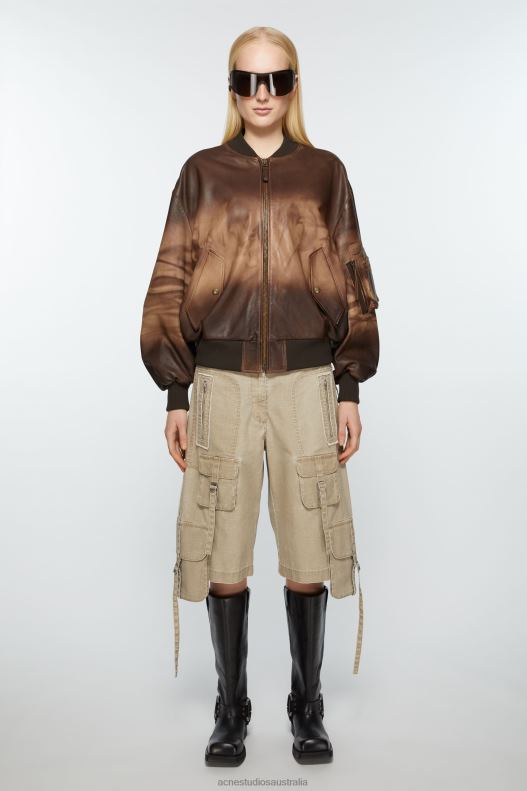 Leather bomber jacket Brown Acne Studios R66LJ40 Apparel