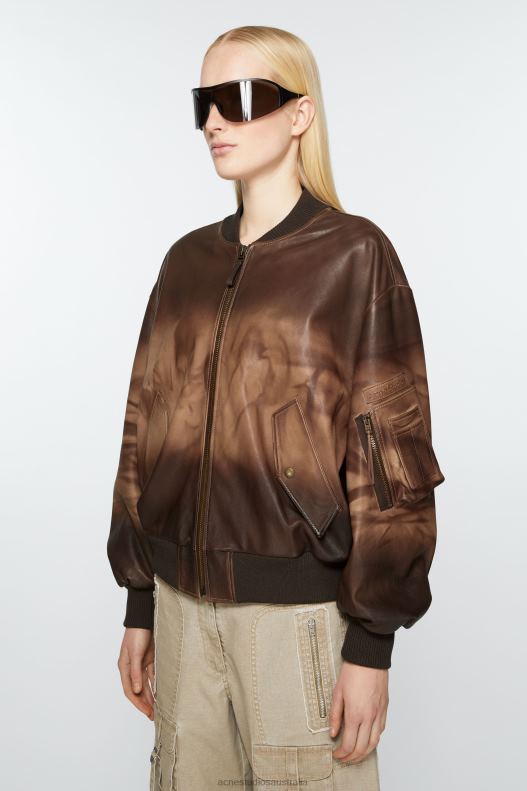 Leather bomber jacket Brown Acne Studios R66LJ40 Apparel