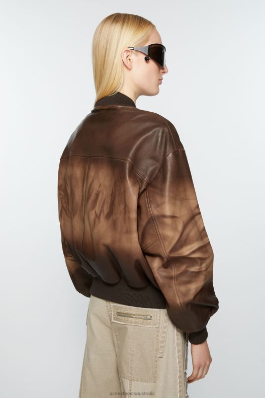 Leather bomber jacket Brown Acne Studios R66LJ40 Apparel