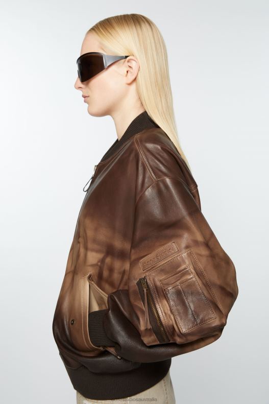 Leather bomber jacket Brown Acne Studios R66LJ40 Apparel