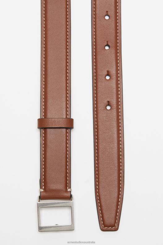 Leather buckle belt Brown Acne Studios R66LJ638 Accessories