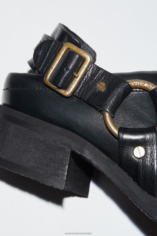 Leather buckle mule Anthracite Grey Acne Studios R66LJ551 Footwear