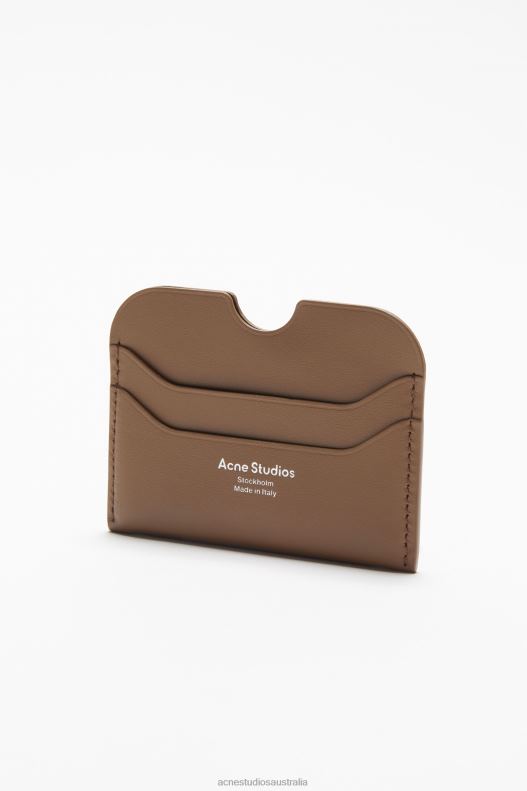 Leather card holder Camel Brown Acne Studios R66LJ720 Accessories