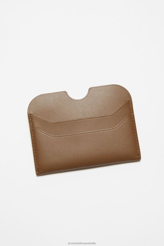 Leather card holder Camel Brown Acne Studios R66LJ720 Accessories