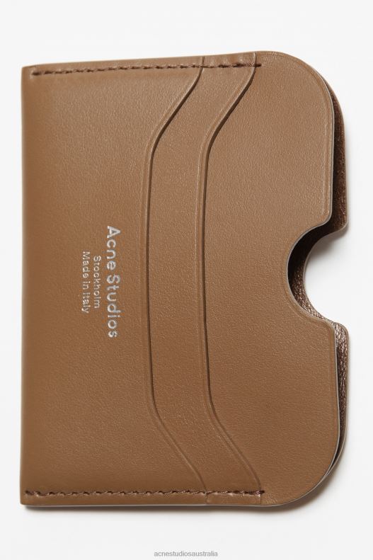 Leather card holder Camel Brown Acne Studios R66LJ720 Accessories