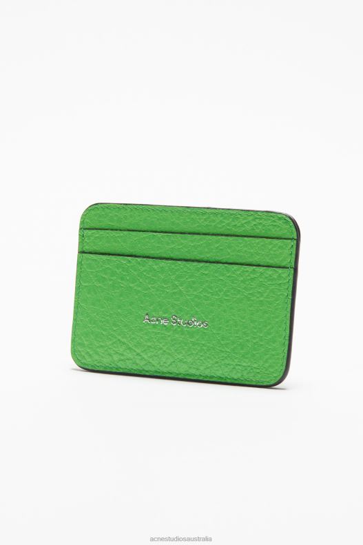 Leather card holder Green Acne Studios R66LJ573 Accessories