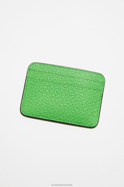 Leather card holder Green Acne Studios R66LJ573 Accessories