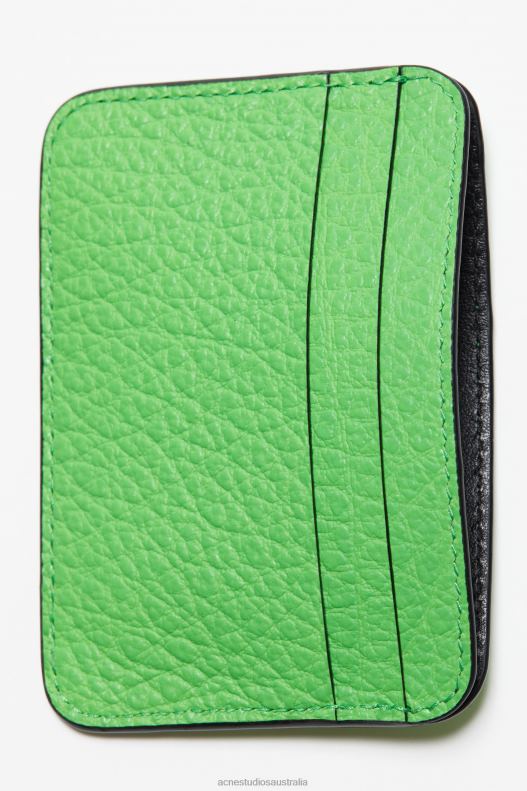 Leather card holder Green Acne Studios R66LJ573 Accessories