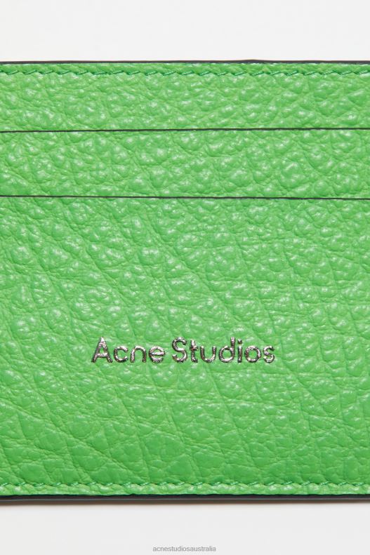 Leather card holder Green Acne Studios R66LJ573 Accessories