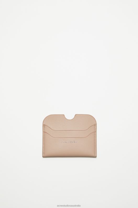 Leather card holder Taupe Beige Acne Studios R66LJ460 Accessories