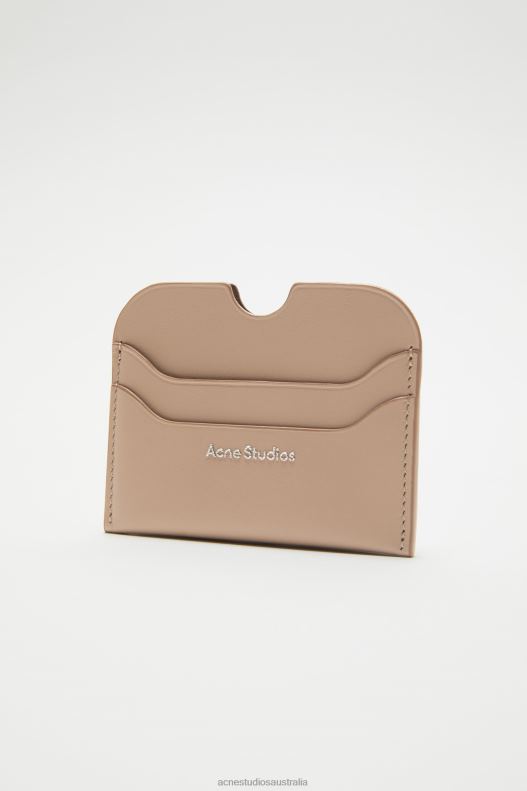 Leather card holder Taupe Beige Acne Studios R66LJ460 Accessories