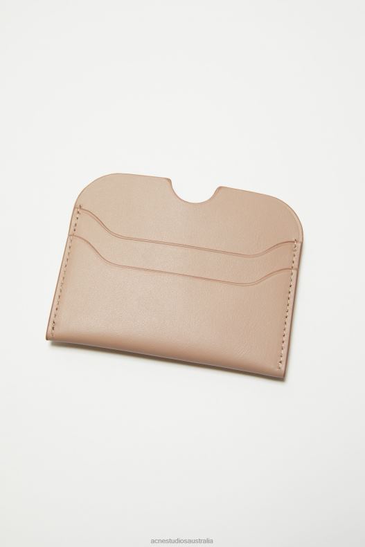 Leather card holder Taupe Beige Acne Studios R66LJ460 Accessories