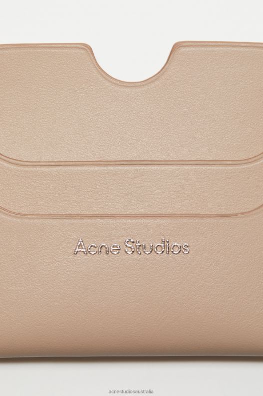 Leather card holder Taupe Beige Acne Studios R66LJ460 Accessories