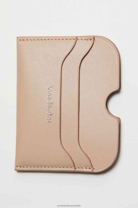 Leather card holder Taupe Beige Acne Studios R66LJ460 Accessories