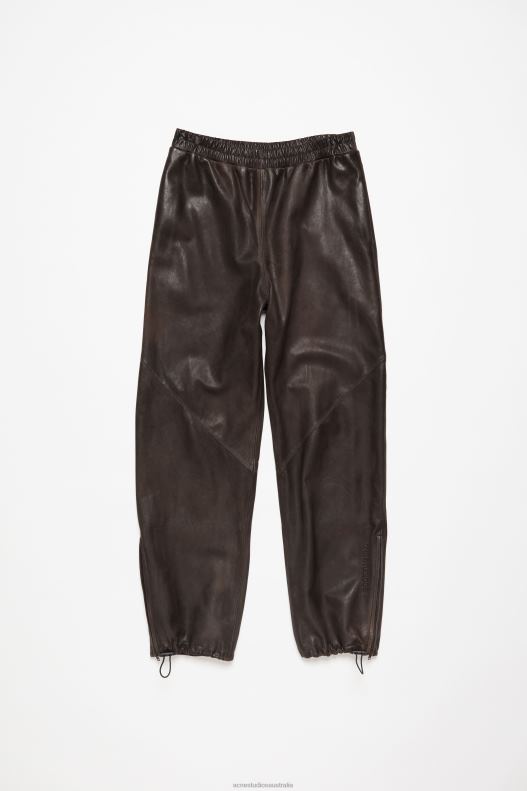 Leather casual trousers Brown Acne Studios R66LJ304 Apparel