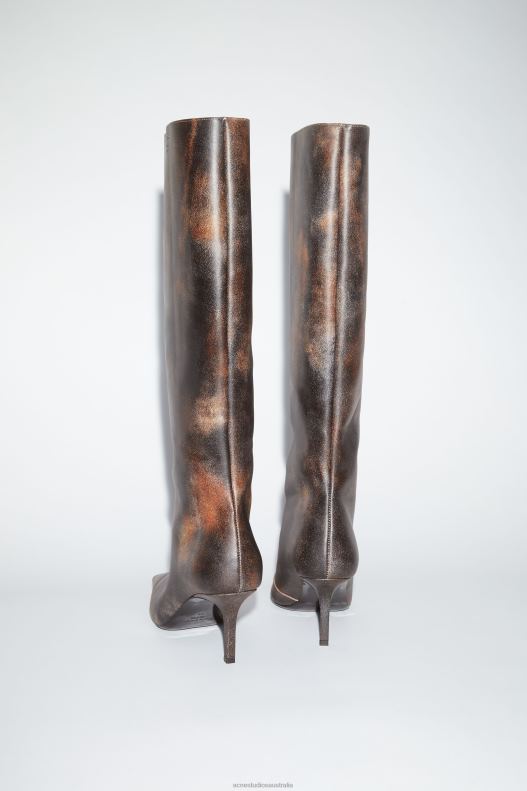 Leather heel boots Multi Brown Acne Studios R66LJ640 Footwear