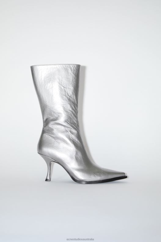 Leather heel boots Silver Acne Studios R66LJ684 Footwear