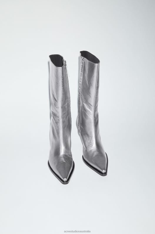 Leather heel boots Silver Acne Studios R66LJ684 Footwear