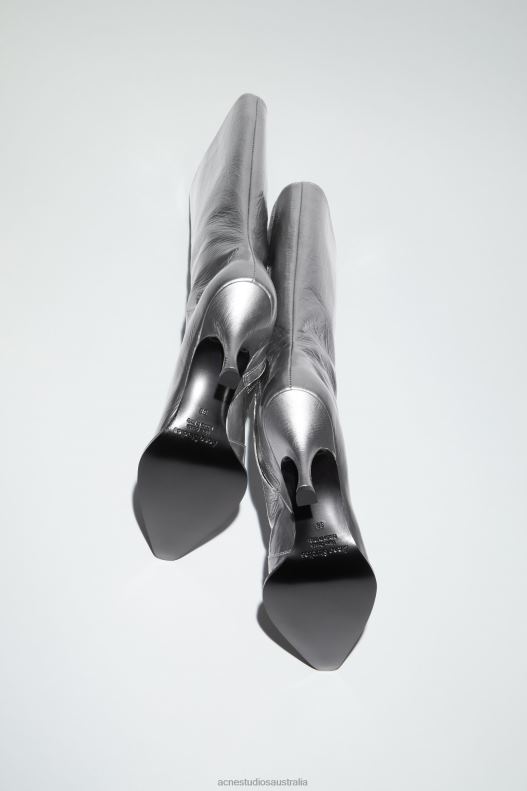 Leather heel boots Silver Acne Studios R66LJ684 Footwear